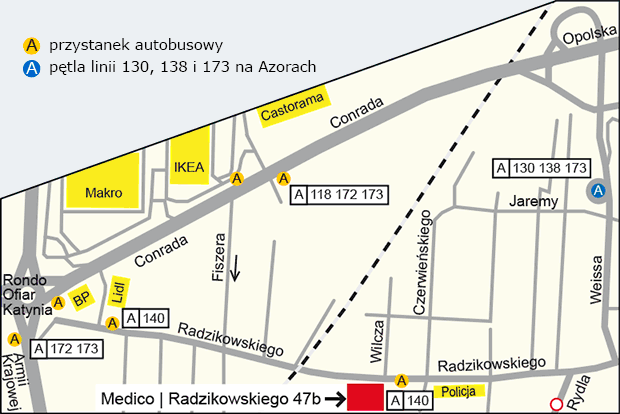 Plan dojazdu do Radzikowskiego 47b Plan dojazdu do Radzikowskiego 47b